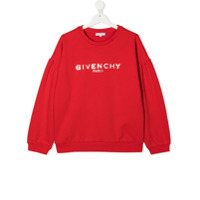 Givenchy Kids Moletom decote careca com estampa de logo - Vermelho
