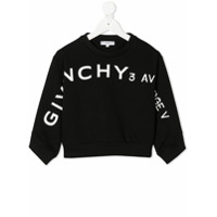 Givenchy Kids Moletom gola redonda com estampa de logo - Preto