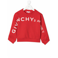 Givenchy Kids Moletom gola redonda com estampa de logo - Vermelho