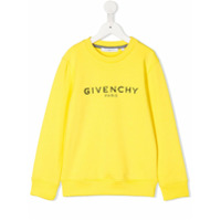 Givenchy Kids Moletom mangas longas com estampa de logo - Amarelo