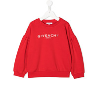 Givenchy Kids Moletom oversized com logo metálico - Vermelho
