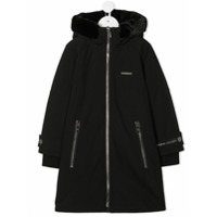 Givenchy Kids Parka com logo e zíper - Preto