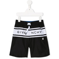 Givenchy Kids Short de natação com logo e ajuste no cós - Preto