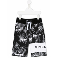 Givenchy Kids Short esportivo com estampa abstrata - Preto
