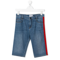 Givenchy Kids Short jeans com listra lateral - Azul