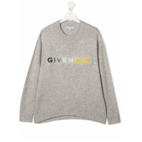 Givenchy Kids Suéter com logo em degradê - Cinza