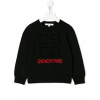 Givenchy Kids Suéter de tricô com logo - Preto