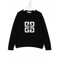 Givenchy Kids Suéter de tricô monogramado - Preto