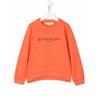 Givenchy Kids Suéter mangas longas com logo - Laranja