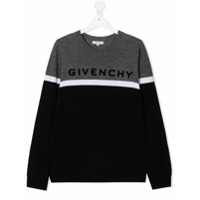 Givenchy Kids TEEN logo embroidered jumper - Preto
