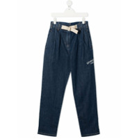 Givenchy Kids TEEN logo paperbag jeans - Azul