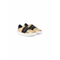 Givenchy Kids Tênis slip-on metálico - Dourado