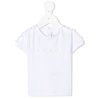 Givenchy Kids Vestido com estampa de logo metálico e detalhe de babados - Branco