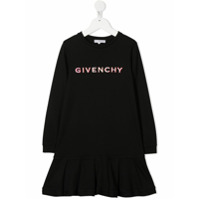 Givenchy Kids Vestido de jersey com logo bordado - Preto