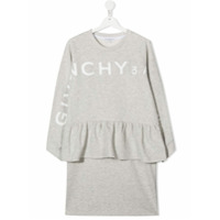 Givenchy Kids Vestido de moletom peplum - Cinza