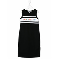 Givenchy Kids Vestido sem mangas com bordado de logo - Preto