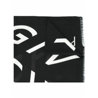 Givenchy logo-print frayed-edge scarf - Preto