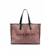 Givenchy red and black Bond medium houndstooth tote bag - Preto