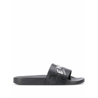 Givenchy Slide de couro com estampa de logo - Preto