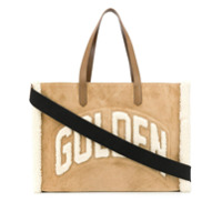 Golden Goose Bolsa tote texturizada com logo de lã - Neutro