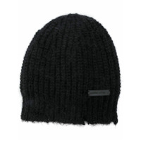 Golden Goose Gorro de tricô com logo - Preto