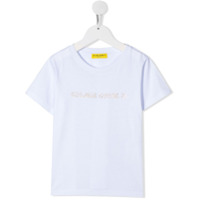 Golden Goose Kids Camiseta decote redondo com estampa de logo - Branco