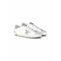 Golden Goose Kids Tênis cano baixo Superstar com brilho - Branco
