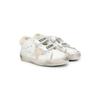 Golden Goose Kids Tênis com velcro e pelos - Branco