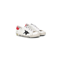 Golden Goose Kids Tênis Superstar com cadarço e efeito destroyed - Branco
