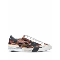 Golden Goose Tênis Superstar com estampa de leopardo - Marrom