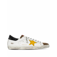 Golden Goose Tênis Superstar de couro branco e marrom