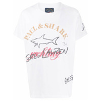 Greg Lauren X Paul & Shark Camiseta decote careca com estampa do logo - Branco