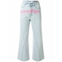 Ground Zero Calça jeans cropped cintura alta - Azul