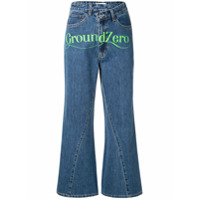 Ground Zero Calça jeans cropped cintura alta - Azul