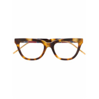 Gucci Eyewear Armação de óculos com efeito tartaruga - Marrom