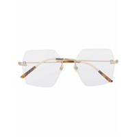 Gucci Eyewear Armação de óculos hexagonal - Dourado