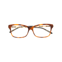 Gucci Eyewear Armação de óculos quadrada bicolor - Marrom
