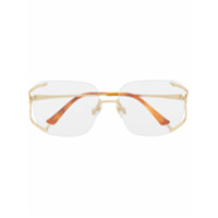Gucci Eyewear Armação de óculos quadrada - Dourado