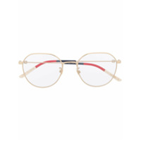 Gucci Eyewear Armação de óculos redonda GG0684O - Dourado
