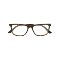 Gucci Eyewear Armação de óculos retangular com efeito tartaruga - Marrom