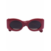 Gucci Eyewear Matelassé oval-frame sunglasses - Vermelho