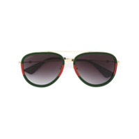 Gucci Eyewear Óculos de sol armação aviador - Verde