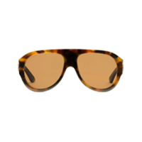 Gucci Eyewear Óculos de sol aviador com efeito tartaruga - Marrom