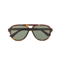 Gucci Eyewear Óculos de sol aviador com efeito tartaruga - Verde