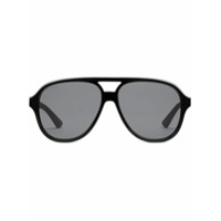 Gucci Eyewear Óculos de sol aviador com lentes listradas - Preto