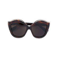 Gucci Eyewear Óculos de sol com aplicação de cristal - Marrom
