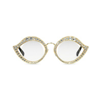 Gucci Eyewear Óculos de sol com aplicações - Dourado