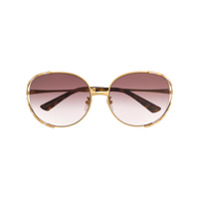 Gucci Eyewear Óculos de sol com listras - Dourado