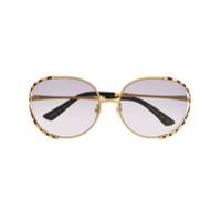 Gucci Eyewear Óculos de sol com listras - Dourado