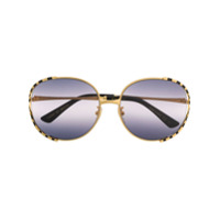 Gucci Eyewear Óculos de sol com listras - Dourado